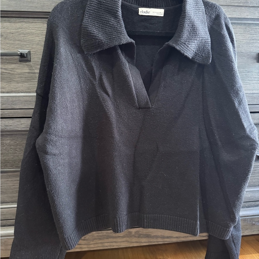 Elodie Black V-Neck Sweater